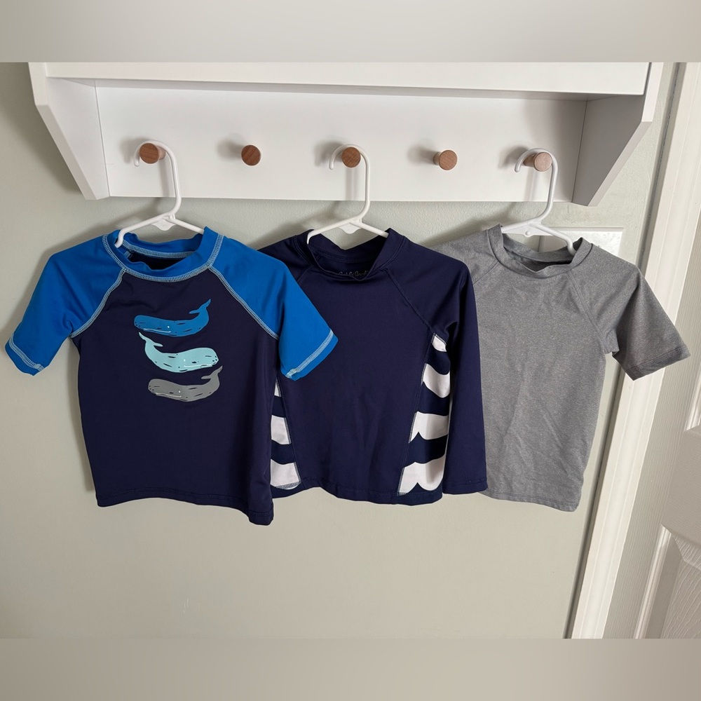 3T Swim Rash Guard Set - Blue, Navy, and Gray